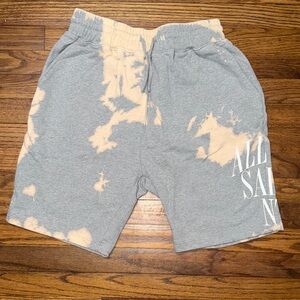 All Saints Gray and Cream Athletic Shorts